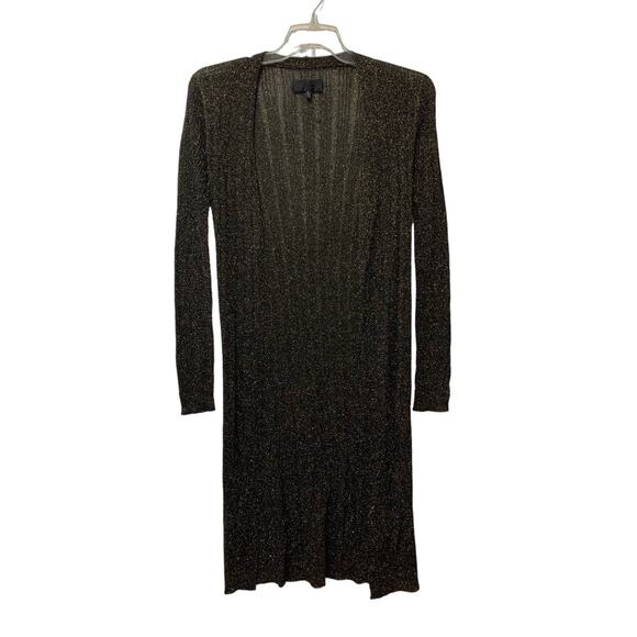 Nili Lotan Open Front Metallic Gold Black Duster Cardigan Size Small - Picture 1 of 9